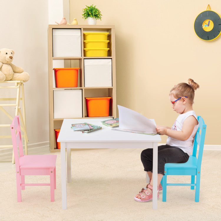 Kids 5-Piece Wooden Table and Chair Set