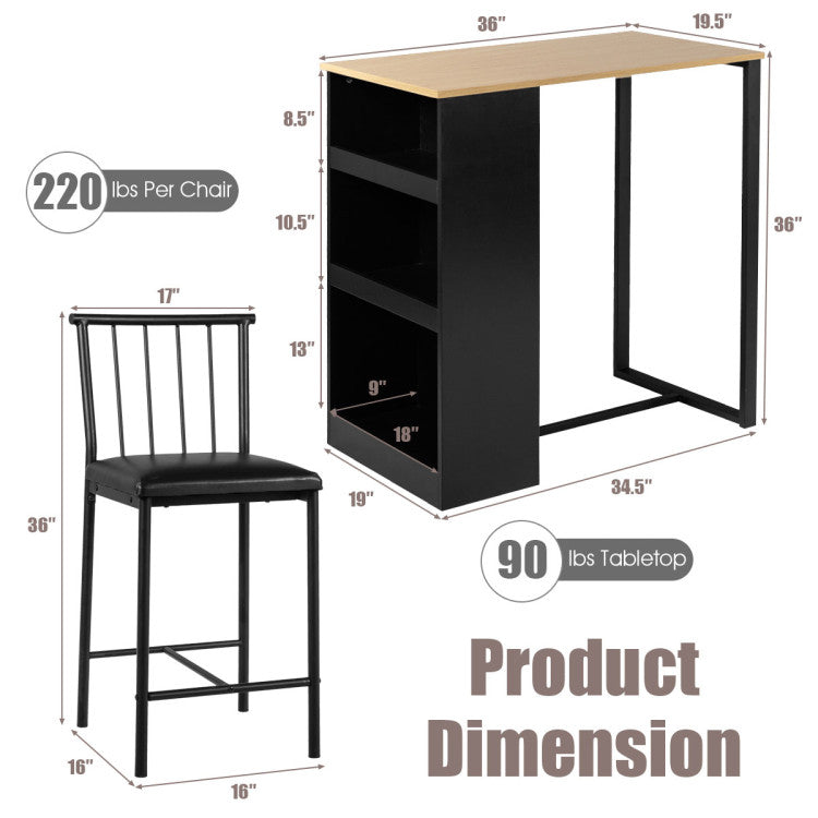 3 Piece Counter Height Pub Dining Set