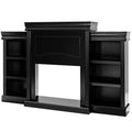 70-Inch Modern Fireplace Media Entertainment Center with Bookcase