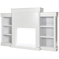 70-Inch Modern Fireplace Media Entertainment Center with Bookcase
