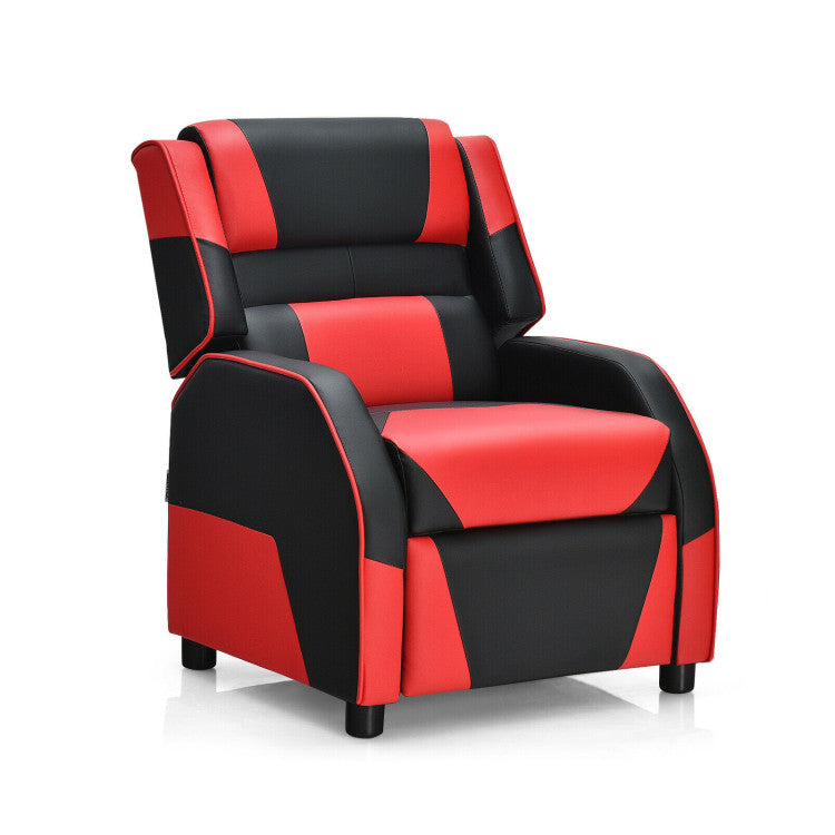 Kids Youth PU Leather Gaming Sofa Recliner with Headrest and Footrest