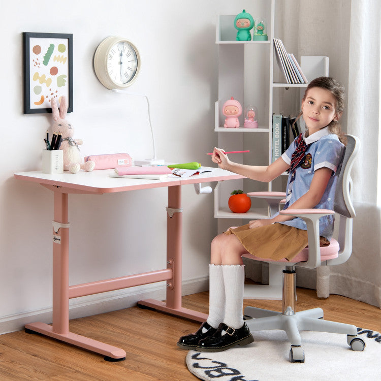 32 x 24 Inches Height Adjustable Desk with Hand Crank Adjusting for Kids