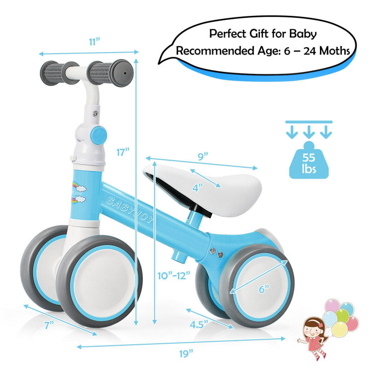 Baby Balance Bike with Adjustable Seat and Handlebar for 6–24 Months