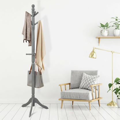 Entryway-Height Adjustable Coat Stand with 9 Hooks