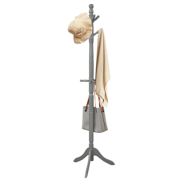 Entryway-Height Adjustable Coat Stand with 9 Hooks