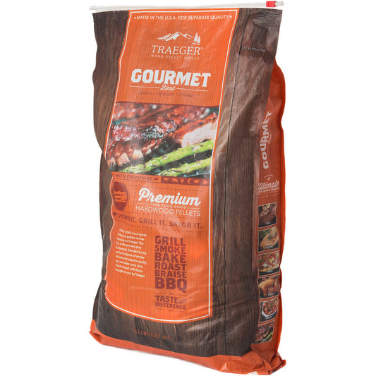 Traeger Gourmet Blend Wood Pellets -100% Natural Hardwood for Grilling, Smoking, Baking, Roasting, Braising and BBQing, Exclusive Extra Large 33 lb.