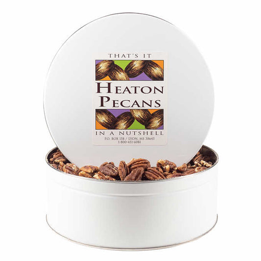 Heaton Pecans Roasted & Salted Pecan - Gourmet Snack and Holiday Candy in a 2.5 lbs Tin, Healthy Food from the Mississippi Delta