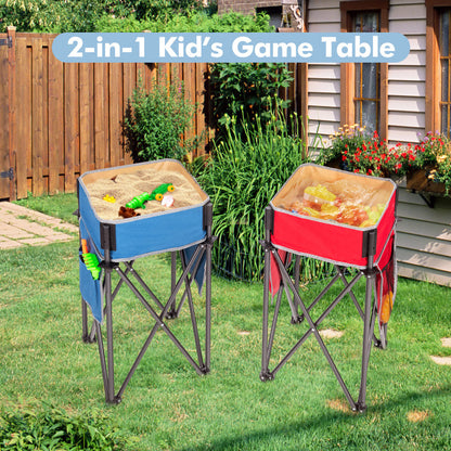 2 Piece Folding Camping Tables with Large Capacity Storage Sink for Picnic