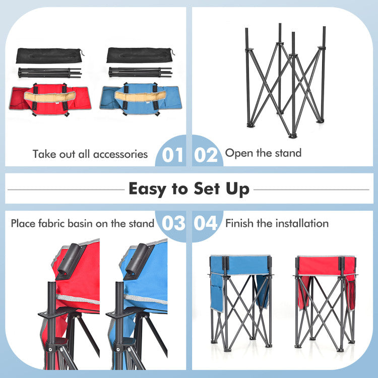 2 Piece Folding Camping Tables with Large Capacity Storage Sink for Picnic