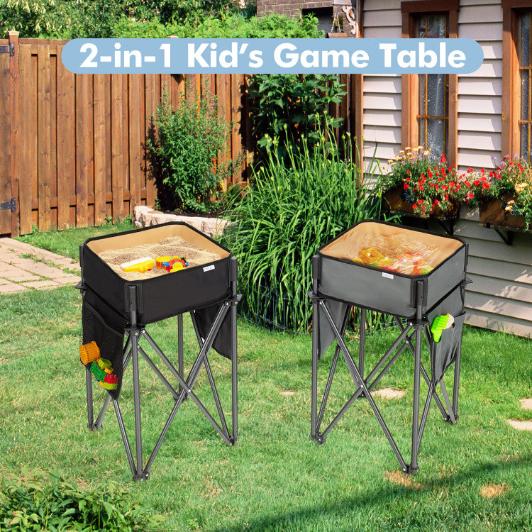 2 Piece Folding Camping Tables with Large Capacity Storage Sink for Picnic