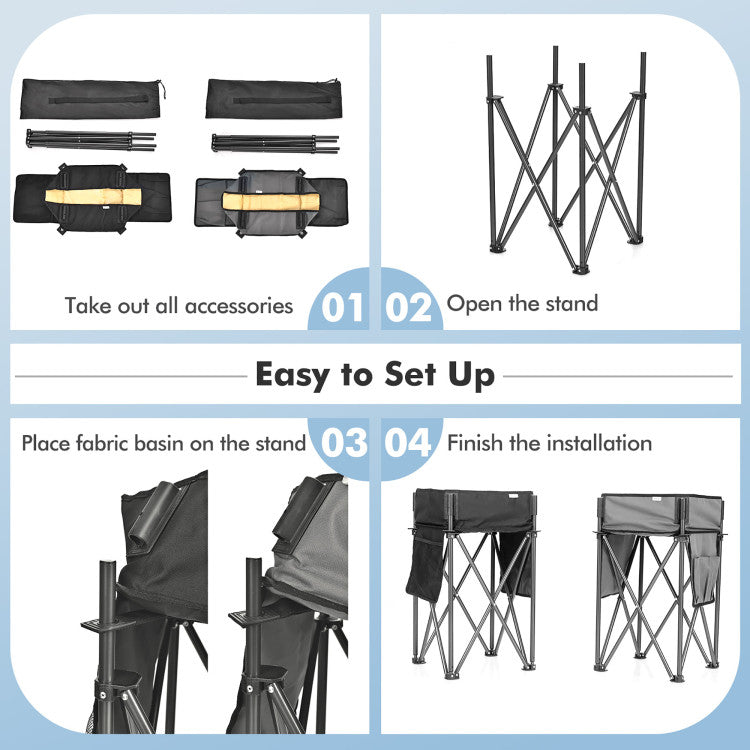 2 Piece Folding Camping Tables with Large Capacity Storage Sink for Picnic