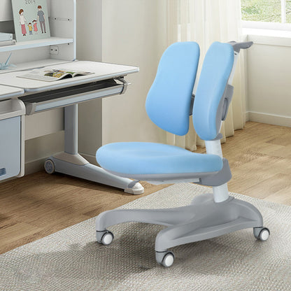 Adjustable-Height Student Chair with Sit-Brake Casters and Lumbar Support