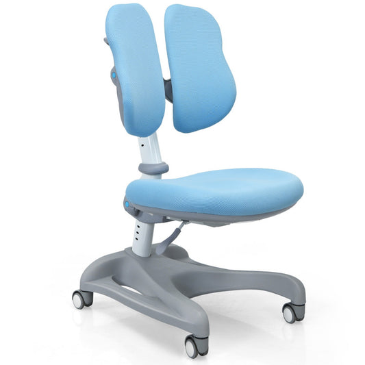 Adjustable-Height Student Chair with Sit-Brake Casters and Lumbar Support