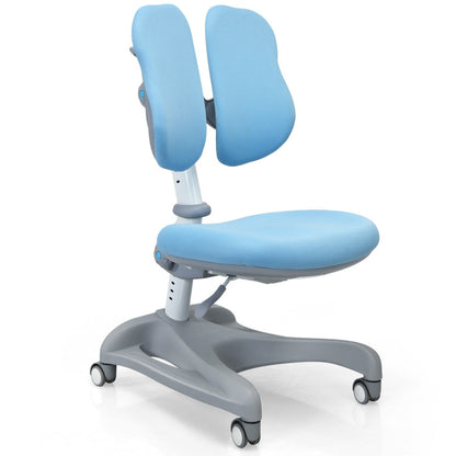 Adjustable-Height Student Chair with Sit-Brake Casters and Lumbar Support