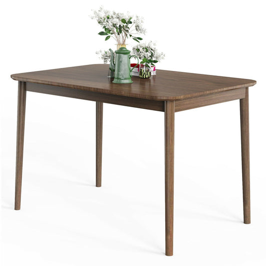 43.5-Inch Modern Kitchen Dining Rectangle Table with Rubber Wood Legs