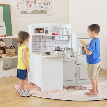 Kids Corner Kitchen Playset with Microwave and Fridge