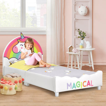 Unicorn Children's Twin-Size Upholstered Platform Single Bed