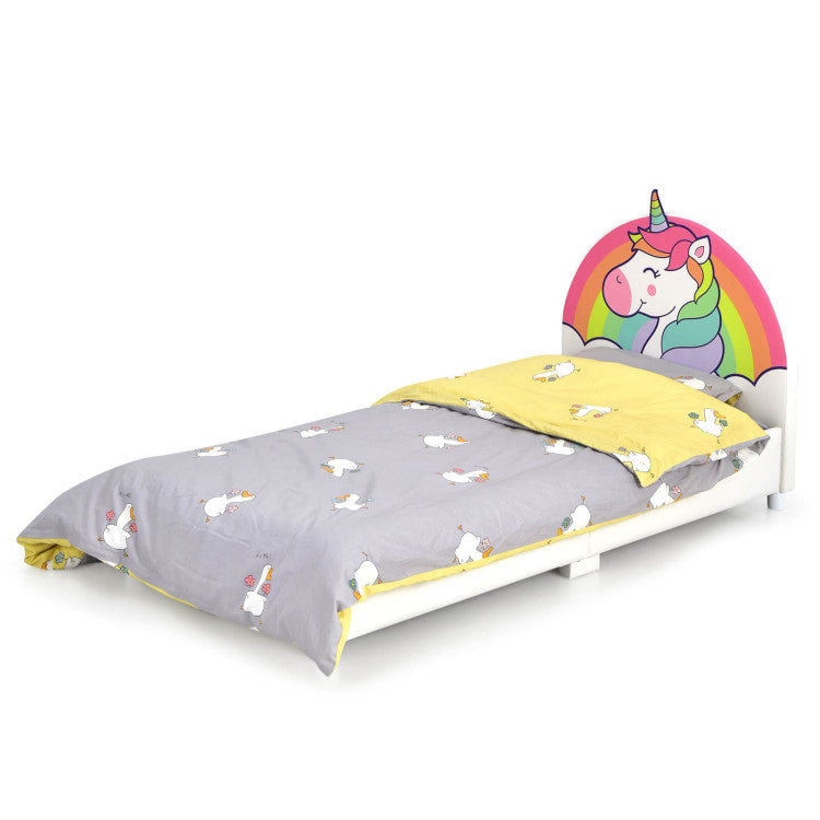 Unicorn Children's Twin-Size Upholstered Platform Single Bed