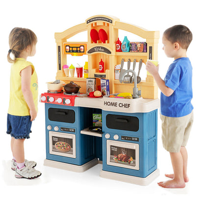 69 Pieces of Kitchen Playset Toys with Realistic Lights and Sounds