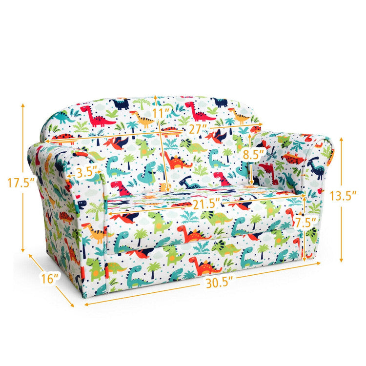 Double Kid Dinosaur Sofa