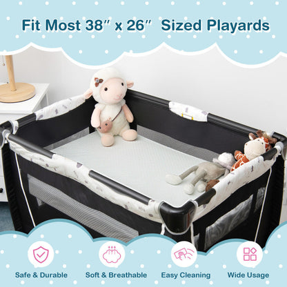 38 X 26-inch Dual-sided Pack N Play Baby Mattress Pad With Removable Washable Cover