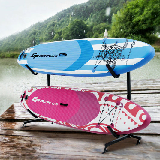 Freestanding Height-Adjustable Dual Kayak Storage Rack