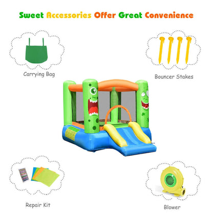 Inflatable Bounce House Kids Playhouse with Slider