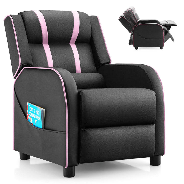 Kids Recliner Chair with Side Pockets and Footrest