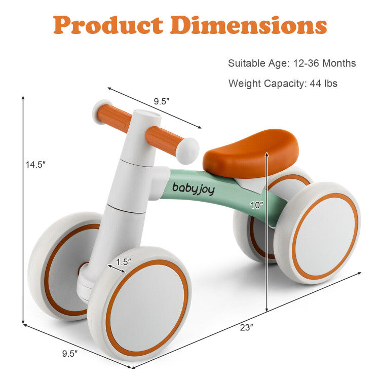 Baby Mini Balance Bike with 4 Wheels for 12–36 Months