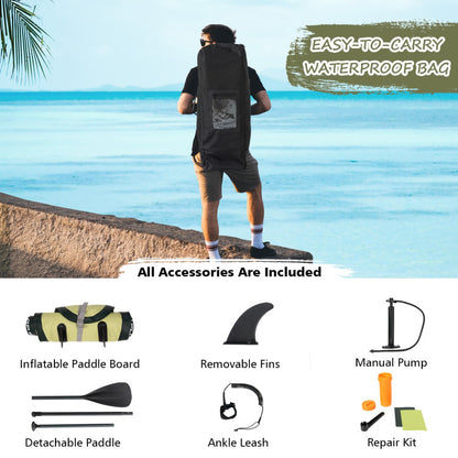 11 Feet Inflatable Standing Board Surfboard with Bag and Paddle