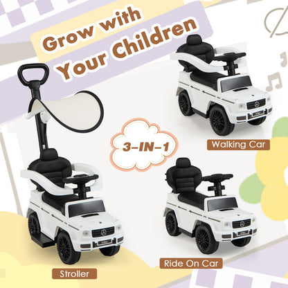 3-In-1 Ride-On Car Mercedes-Benz G350 Stroller with Canopy