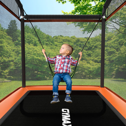 6 Feet Kids Entertaining Trampoline with Swing Safety Fence