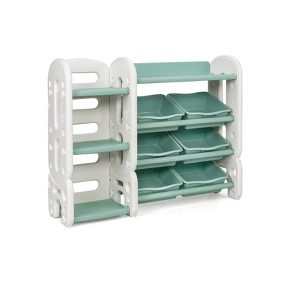 Kids Toy Storage Organizer with Bins and Multi-Layer Shelf for Bedroom Playroom