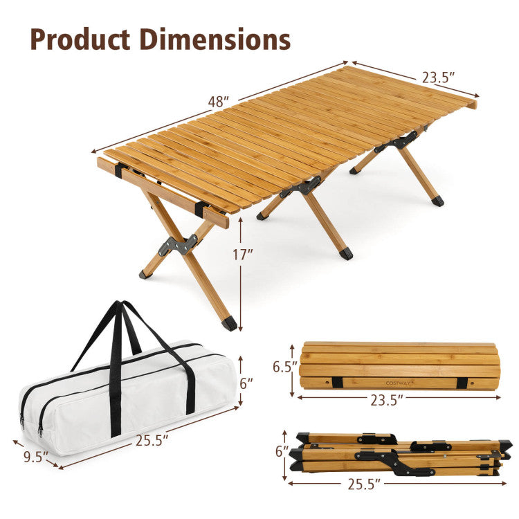 Portable Picnic Table with Carry Bag for Camping and BBQ