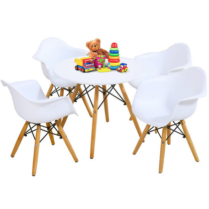 5 Piece Kids Mid-Century Table Chair Set