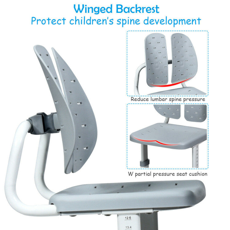 Height-Adjustable Kids Study Desk and Chair Set