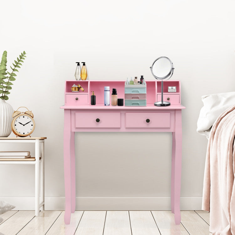 2-Tier Computer Vanity Desk with Removable Floating Organizer