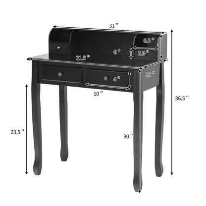 2-Tier Computer Vanity Desk with Removable Floating Organizer