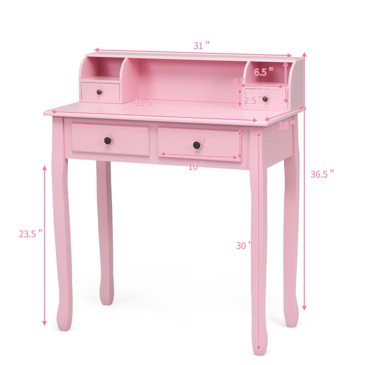 2-Tier Computer Vanity Desk with Removable Floating Organizer