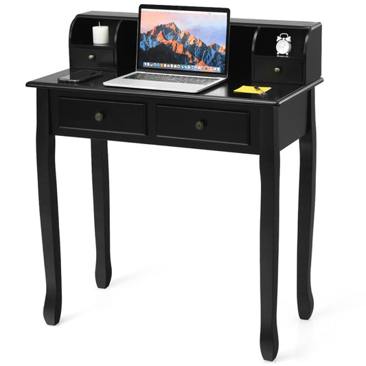 2-Tier Computer Vanity Desk with Removable Floating Organizer