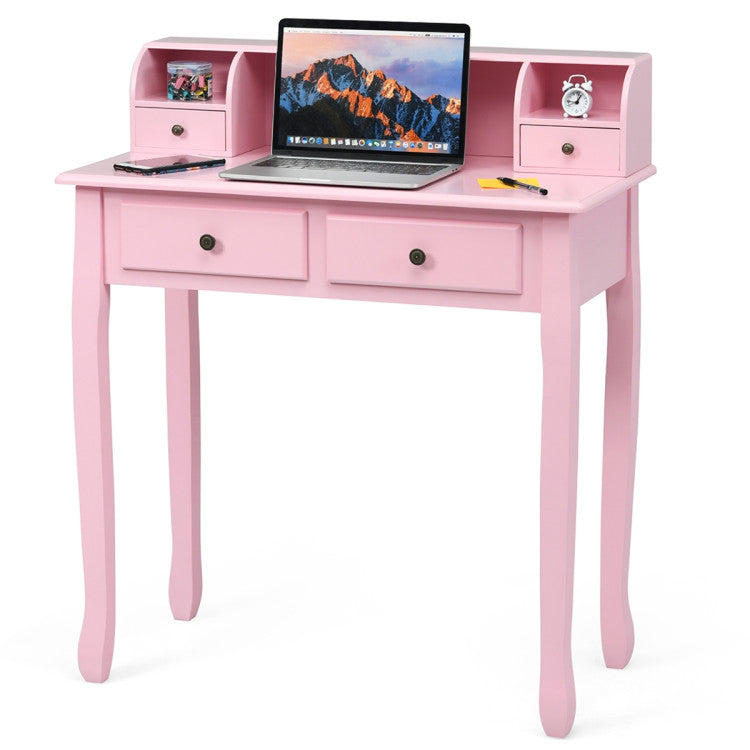 2-Tier Computer Vanity Desk with Removable Floating Organizer