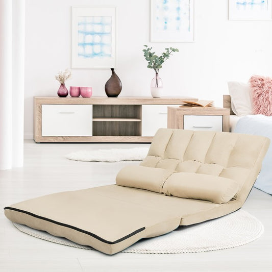 Foldable Floor 6-Position Adjustable Lounge Couch