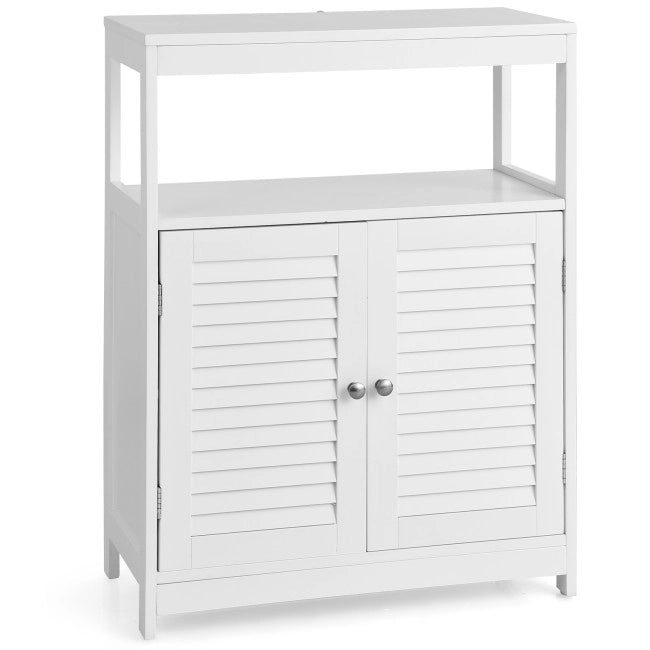 Free Standing Bathroom Floor Cabinet with Double Shutter Doors