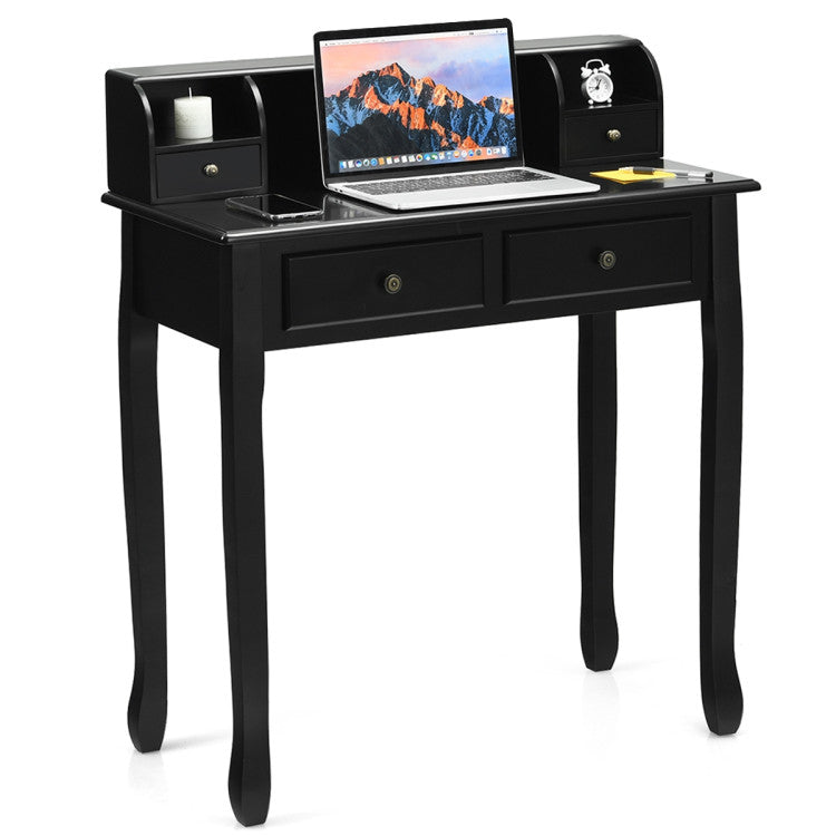 2-Tier Computer Vanity Desk with Removable Floating Organizer