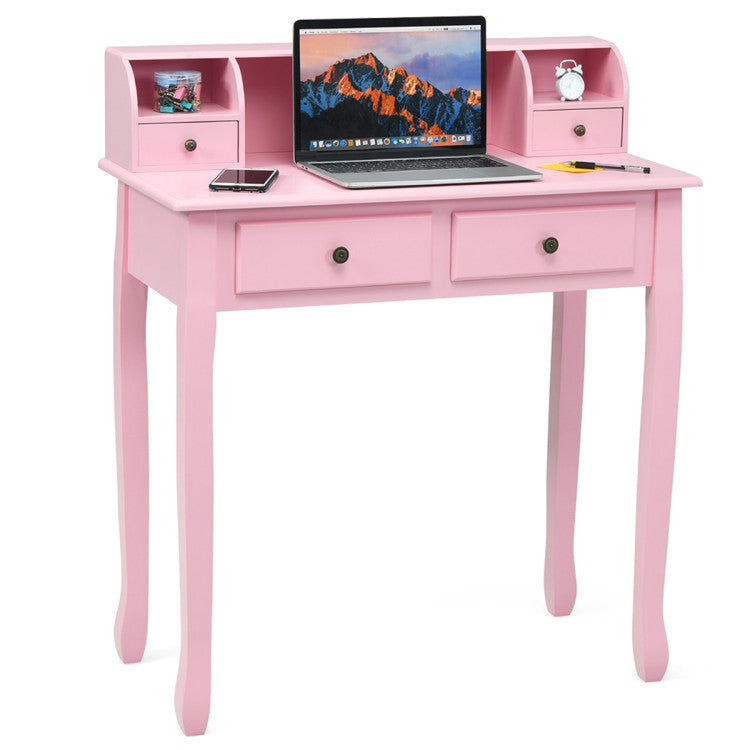 2-Tier Computer Vanity Desk with Removable Floating Organizer