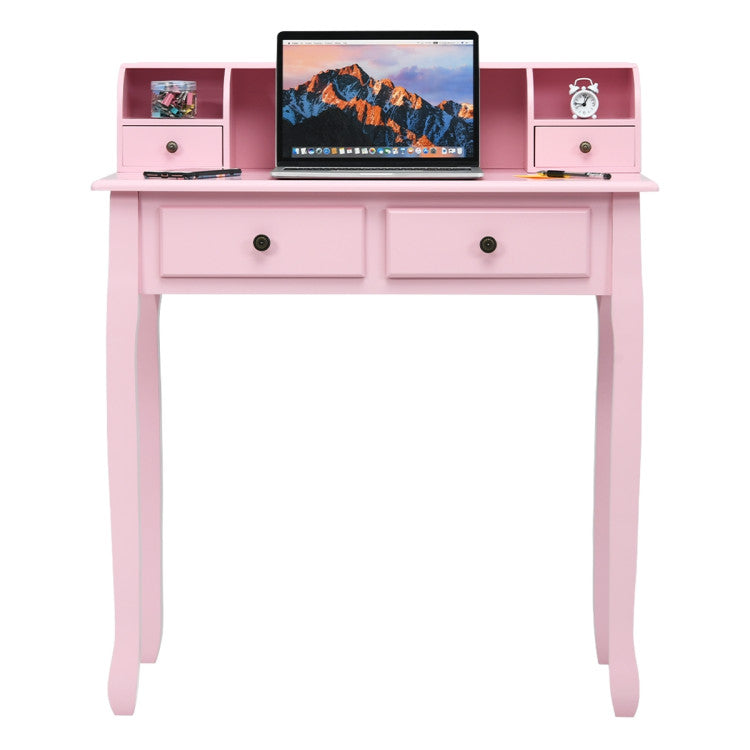 2-Tier Computer Vanity Desk with Removable Floating Organizer