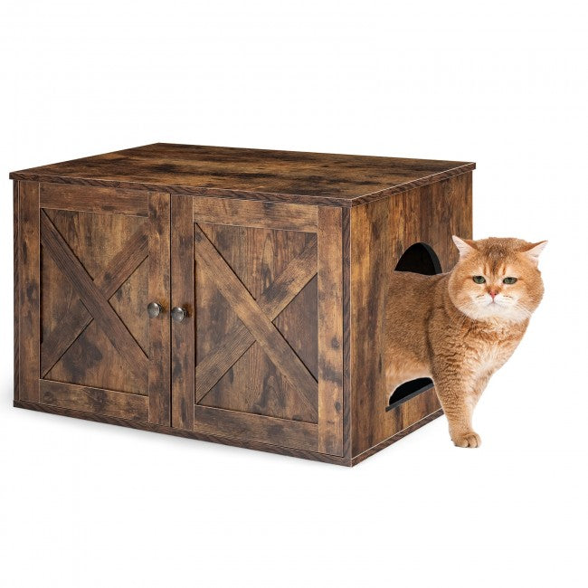 Wooden Hidden Cabinet Cat Furniture with Divider