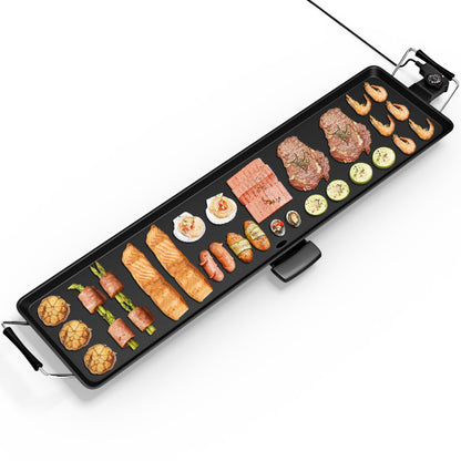 Electric Teppanyaki Table Top Grill Griddle with Adjustable Temperature