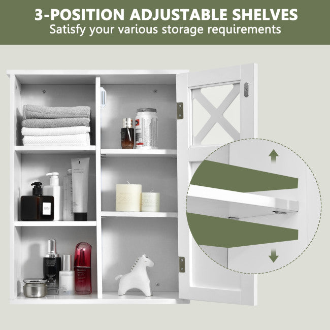 2-Tier Multipurpose Wall-Mounted Cabinet Bathroom Storage