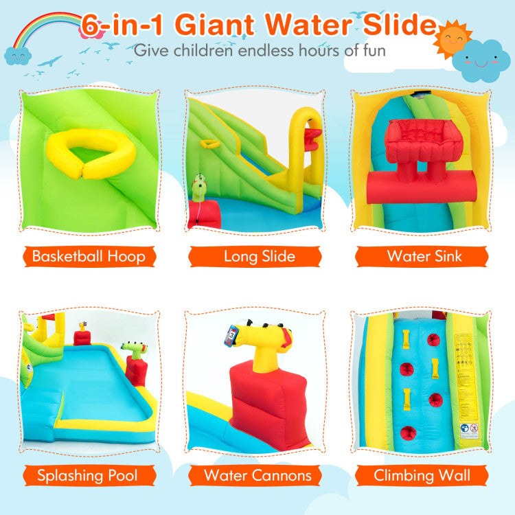 Costway Inflatable Splash Jump Slide Water Bounce without Blower